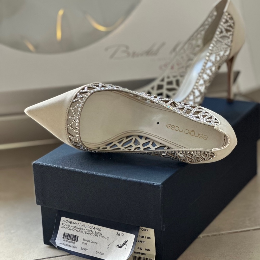 Sergio Rossi, wedding, white, 6.5, - Picture 7 of 7